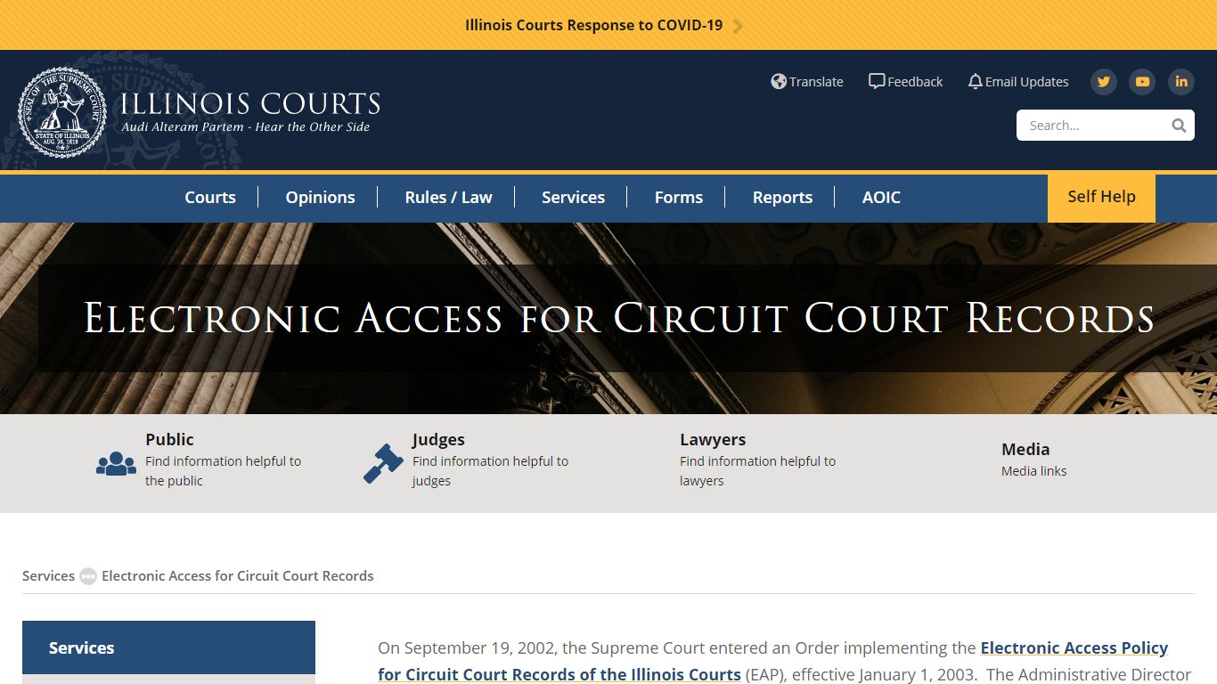 Electronic Access for Circuit Court Records | Illinois Courts
