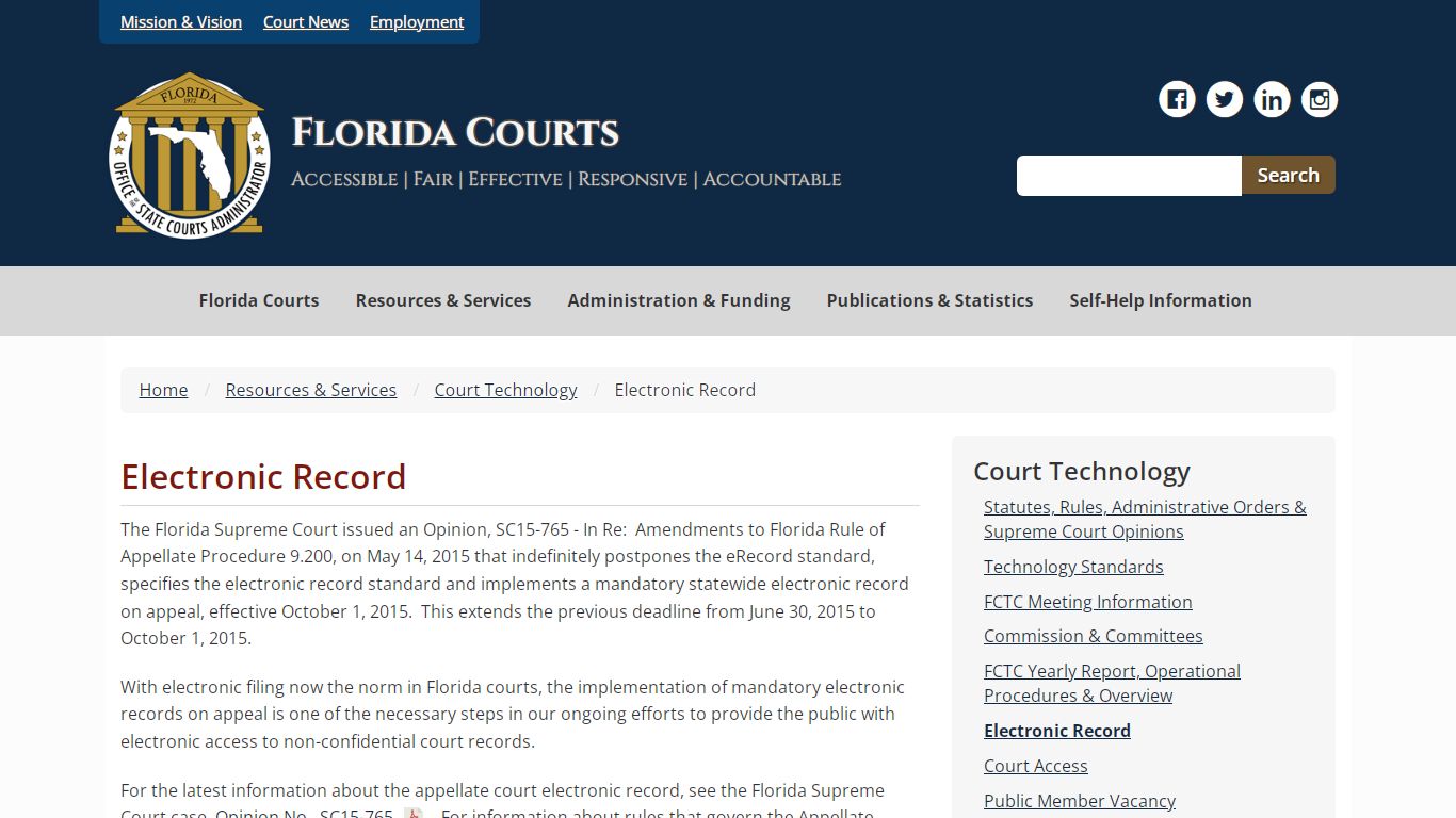 Electronic Record - Florida Courts